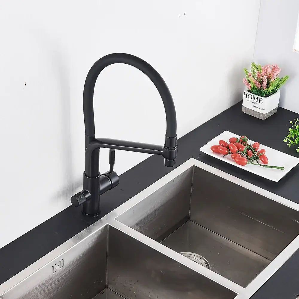 Black Gooseneck Kitchen Faucet