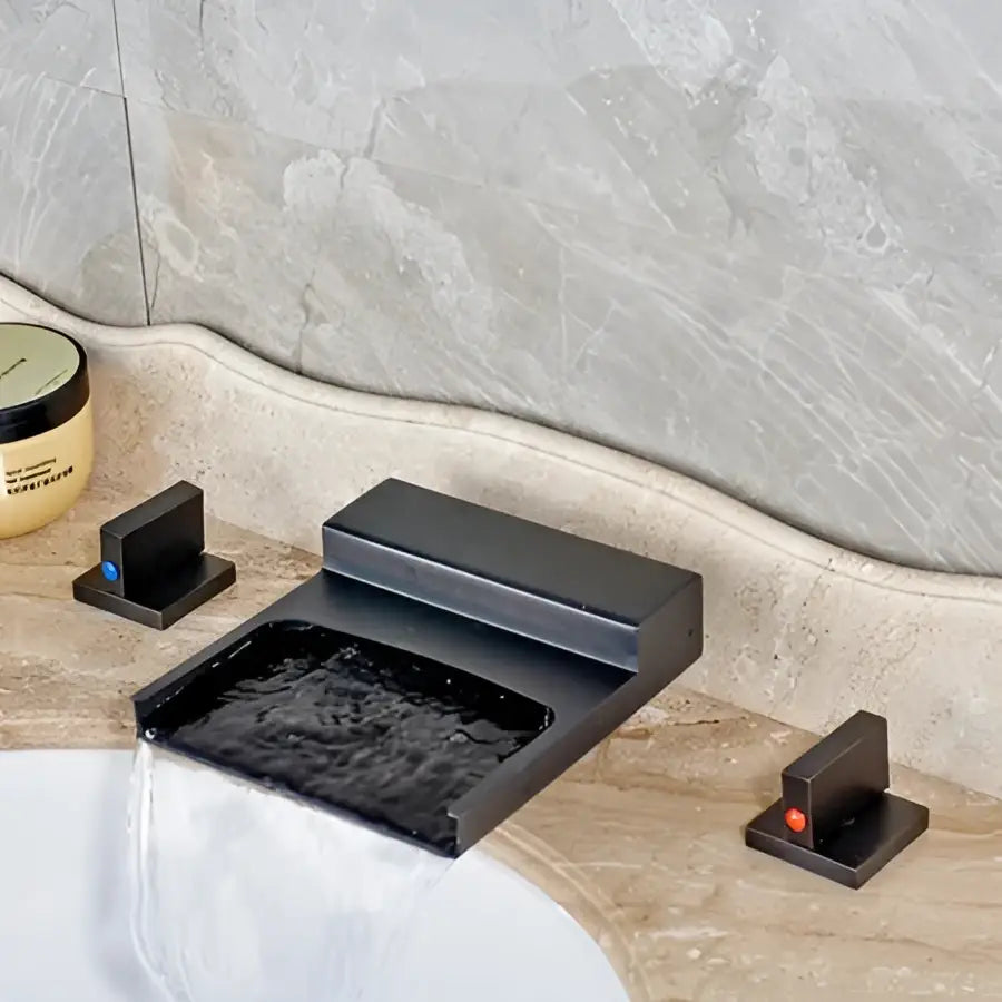 Black Wide Waterfall Faucet