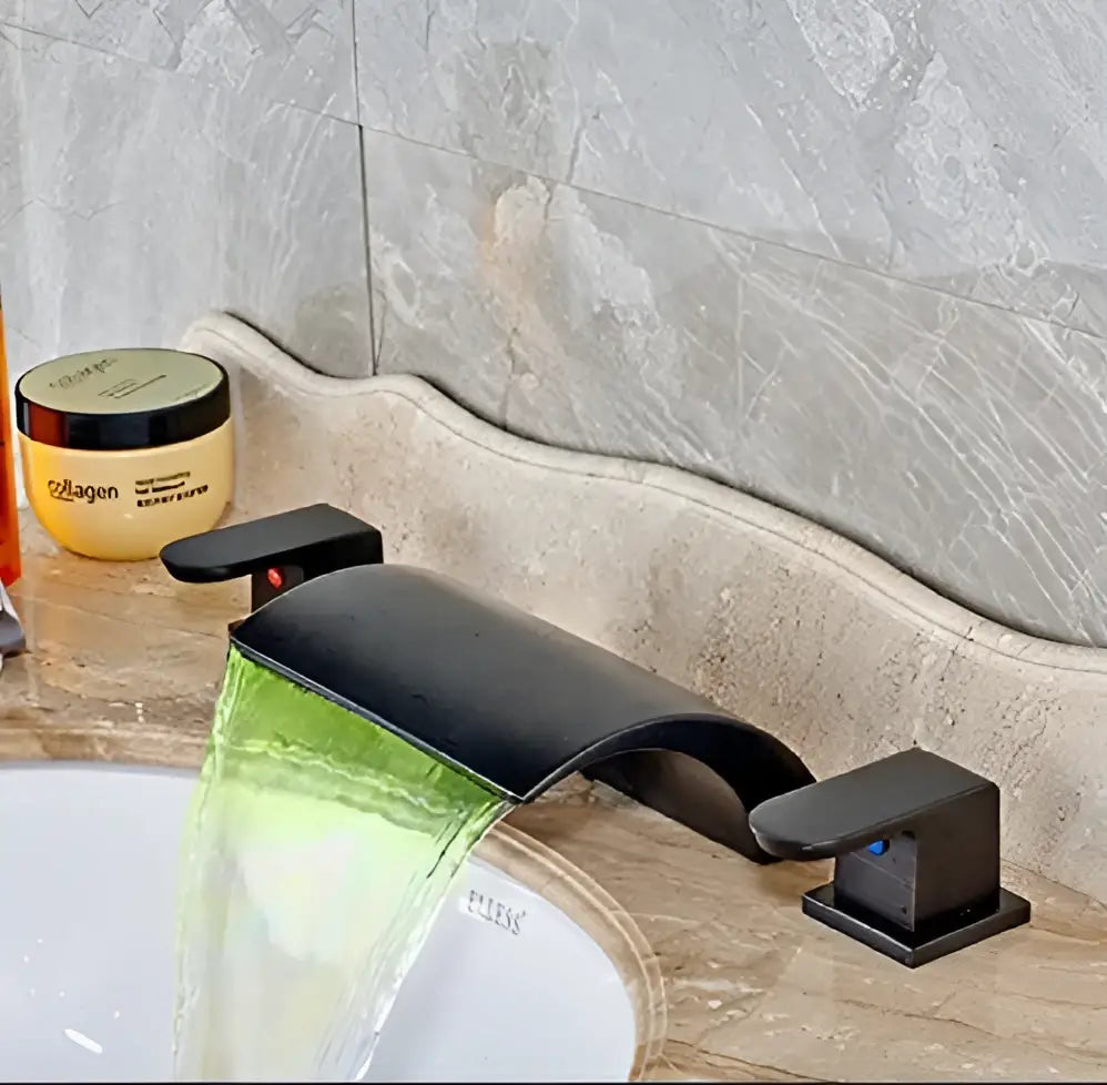 Black Wide Waterfall Faucet