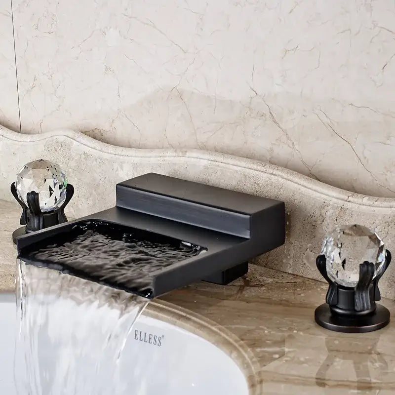Black Wide Waterfall Faucet