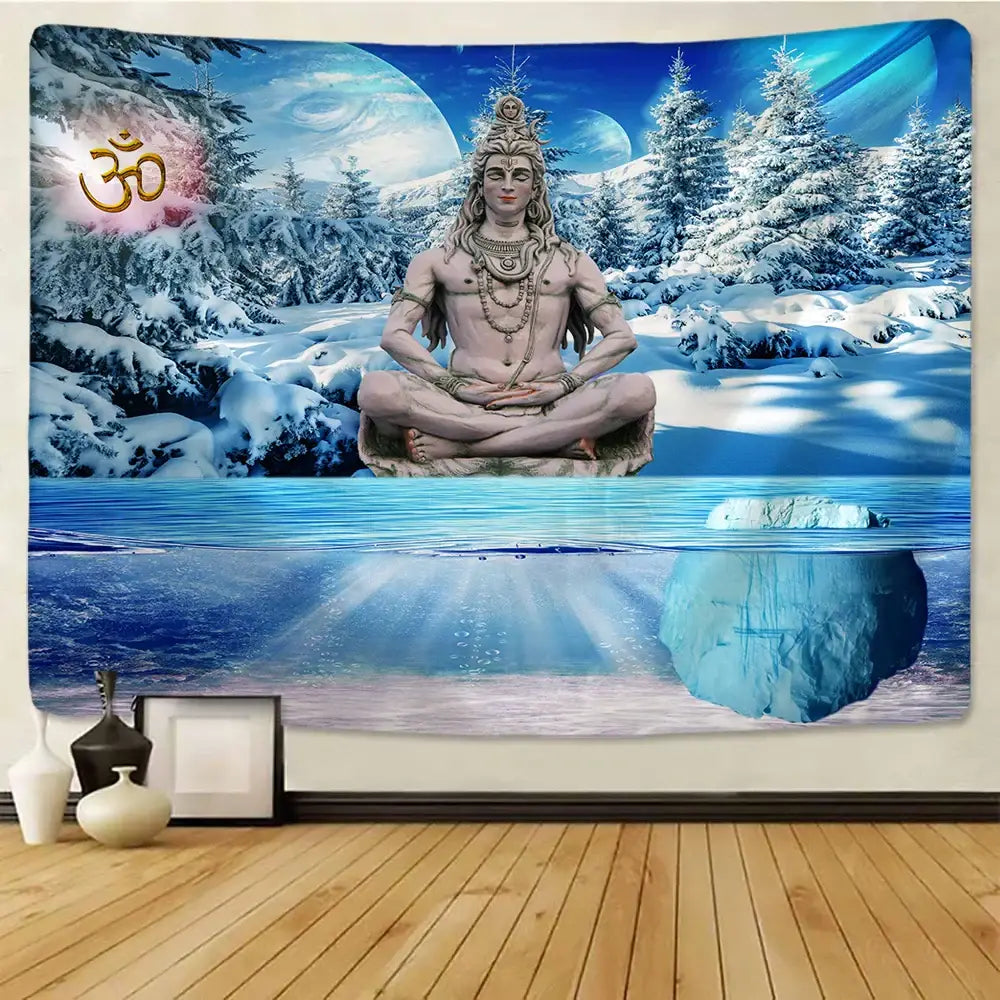 Blue White Tapestry Decor