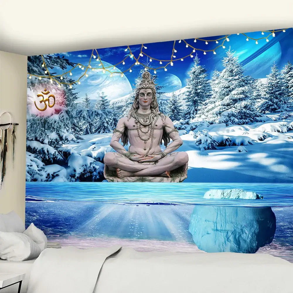 Blue White Tapestry Decor