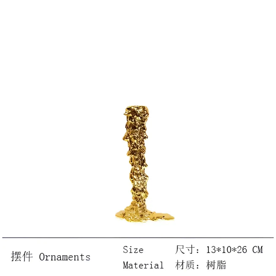 Gold Melted Candlestick Holder