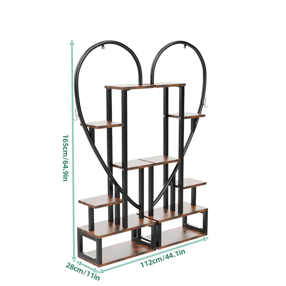 Six-Tier Black Metal Plant Stand for Entryways