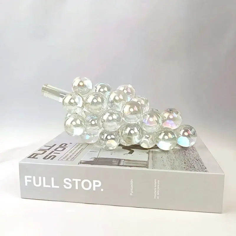 Crystal Glass Grape Sculpture