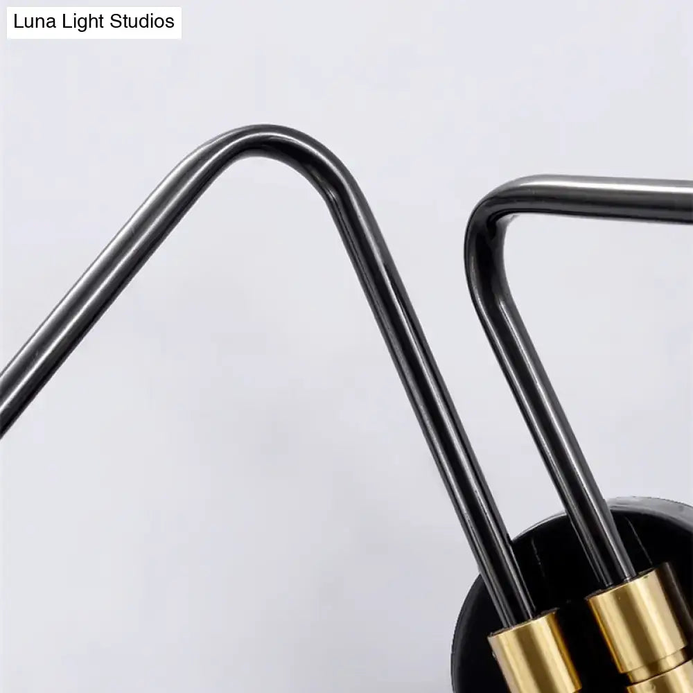 Black Brass Opal Glass Sconce