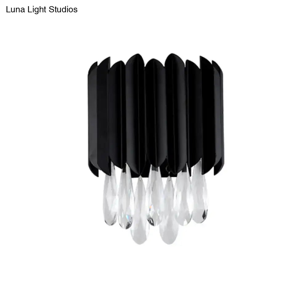 Black Metal Crystal Sconce