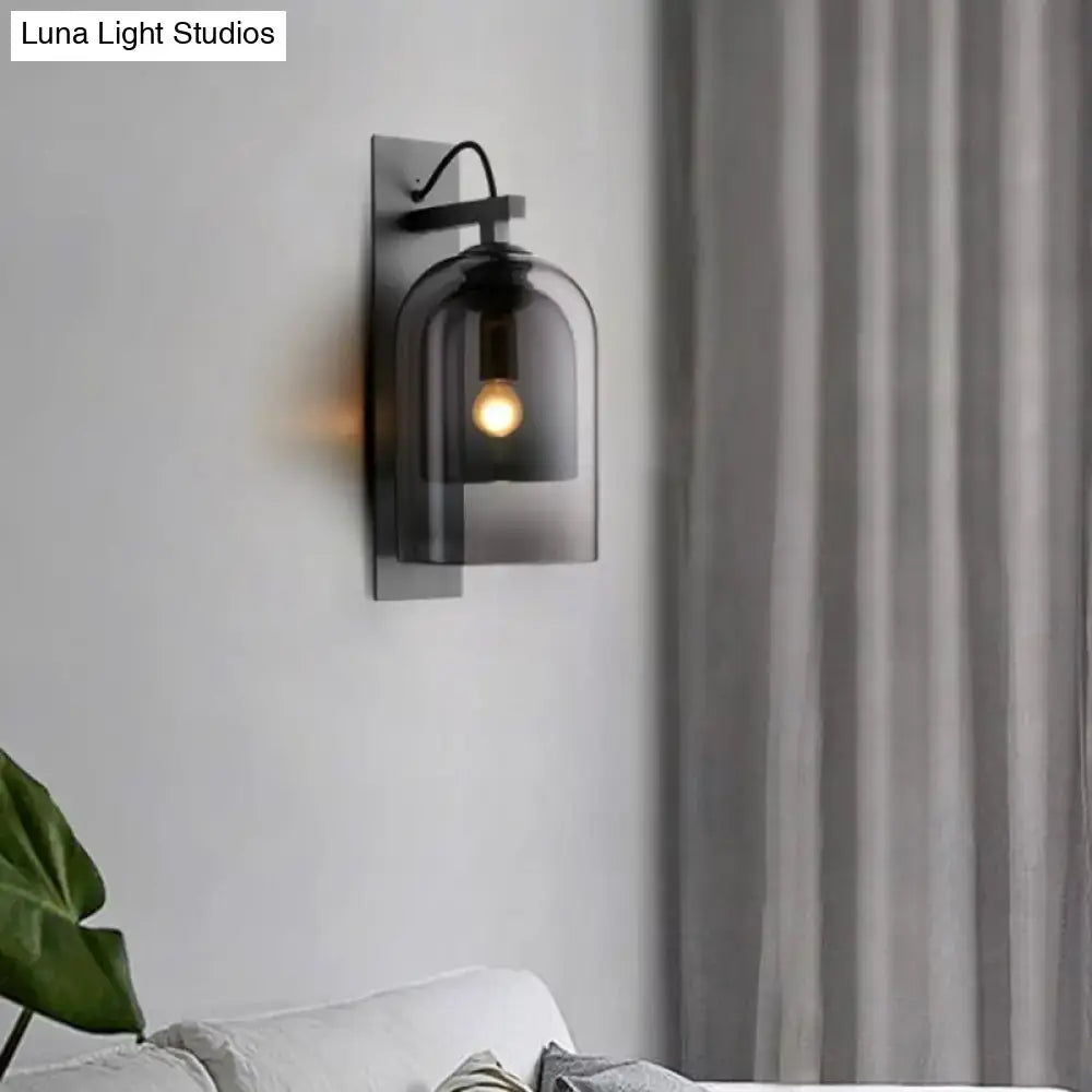 Black Smoked Glass Sconce