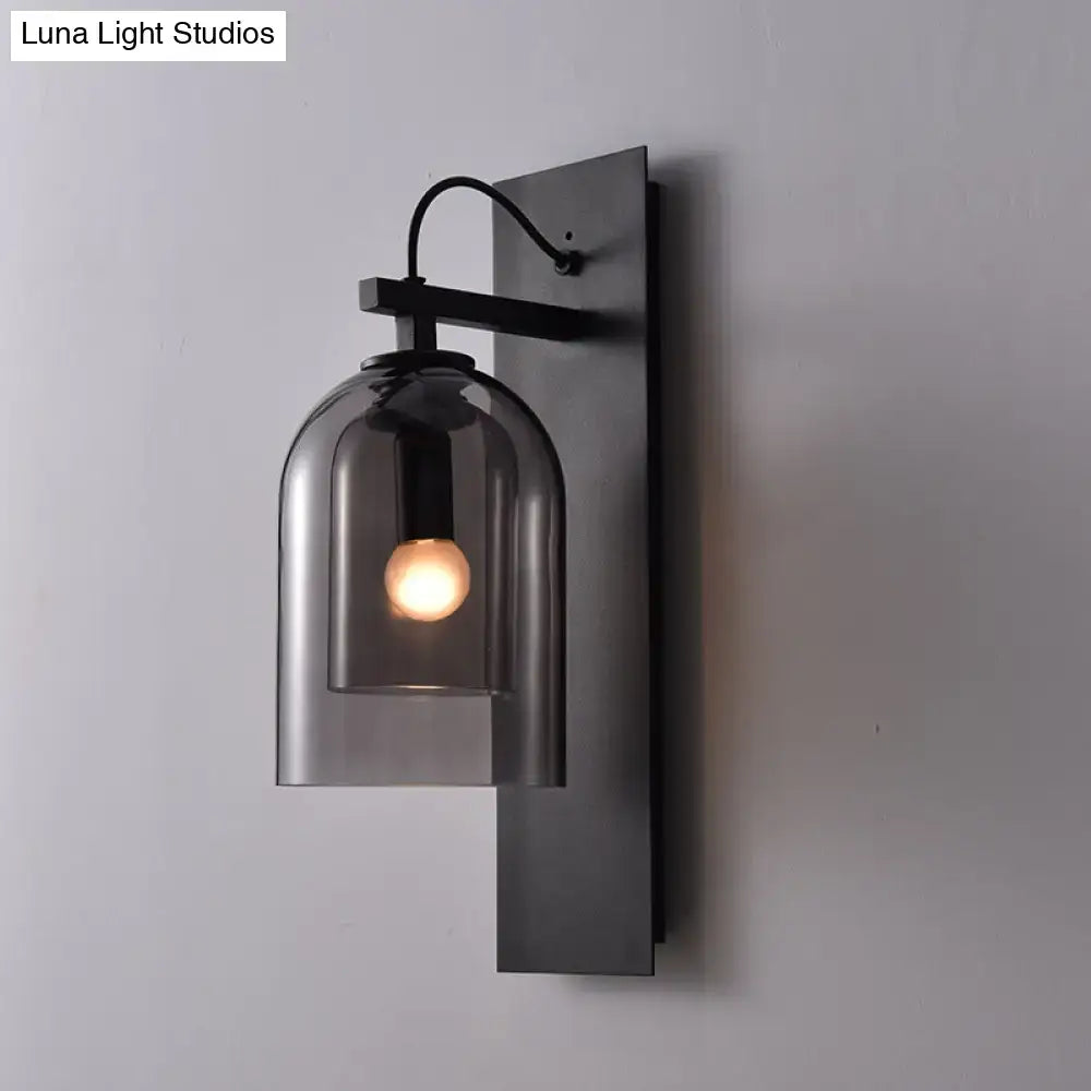 Black Smoked Glass Sconce