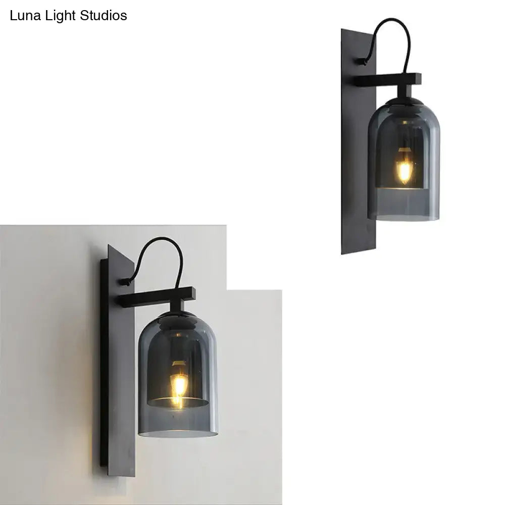 Black Smoked Glass Sconce