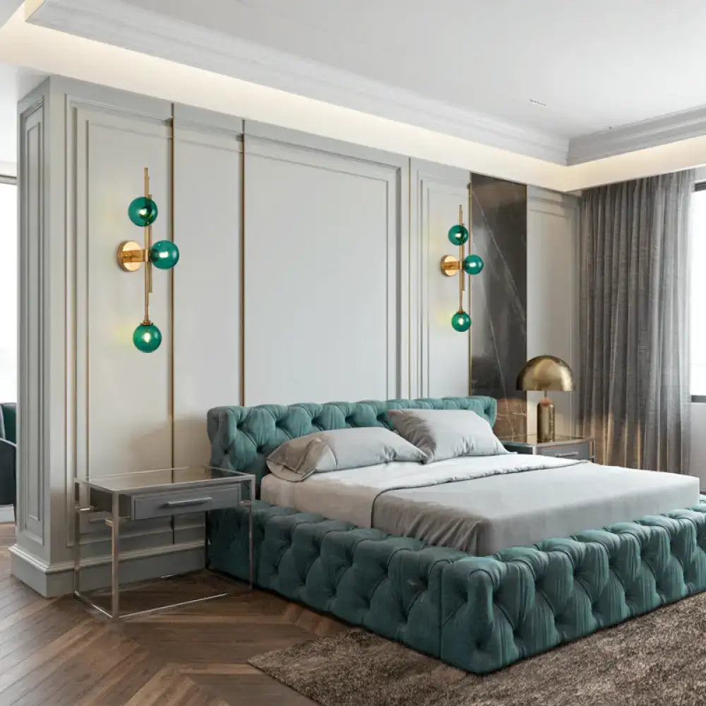 Brass Glass Orb Sconce