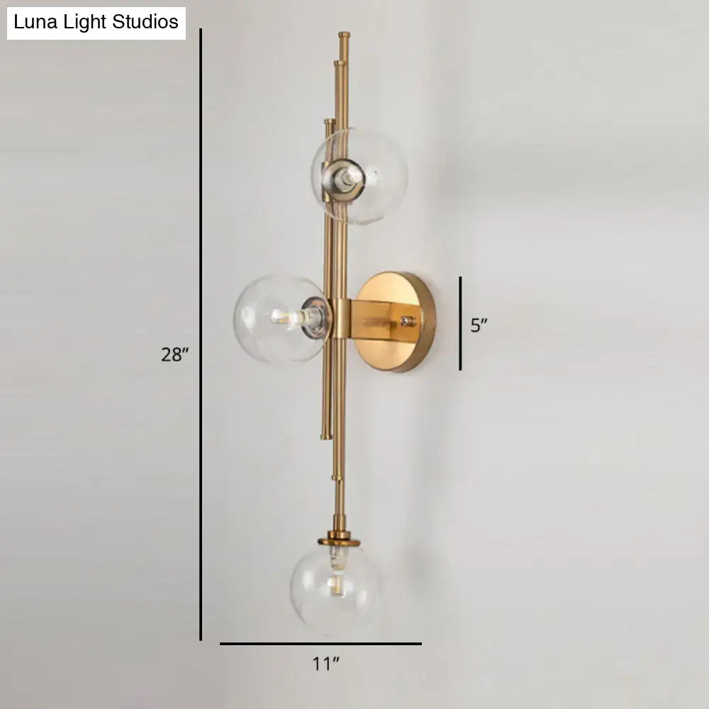 Brass Glass Orb Sconce