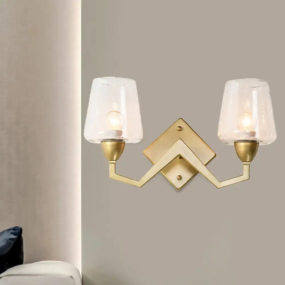 Brass Truncated Cone Glass Wall Lamp