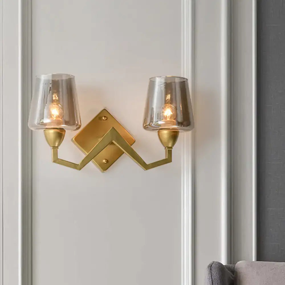 Brass Truncated Cone Glass Wall Lamp
