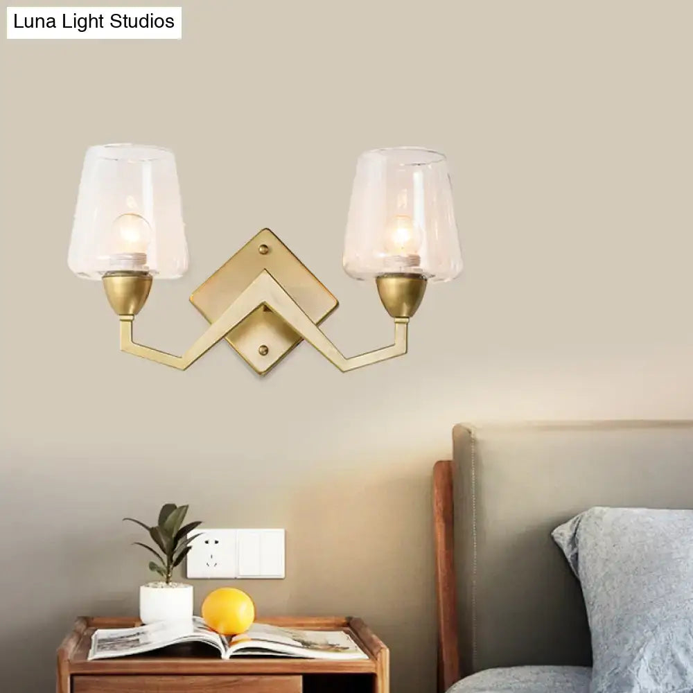 Brass Truncated Cone Glass Wall Lamp