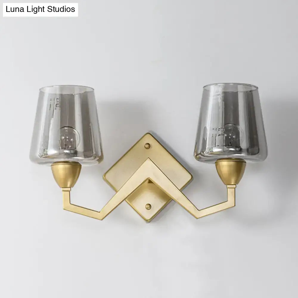 Brass Truncated Cone Glass Wall Lamp