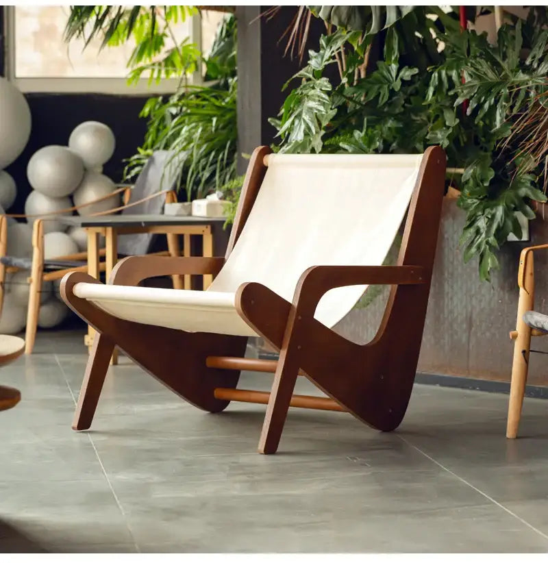 Brown Canvas Recliner Chair