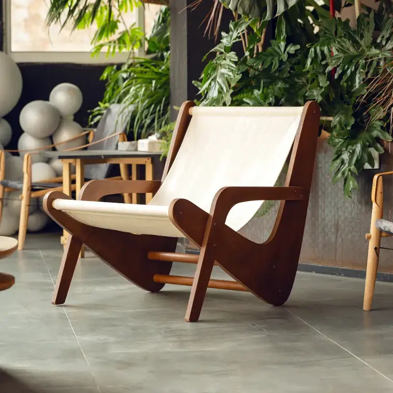 Brown Canvas Recliner Chair