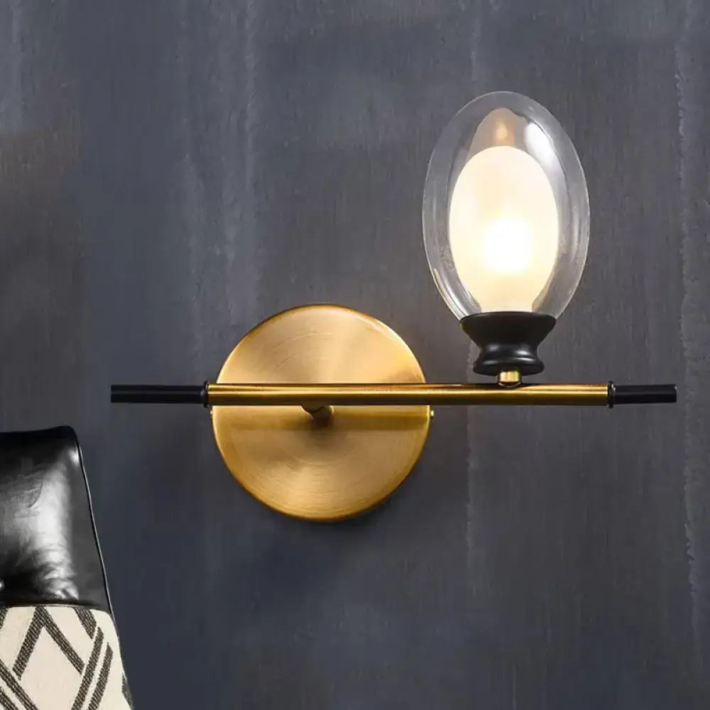 Gold Amber Glass Wall Lamp