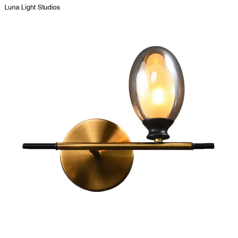 Gold Amber Glass Wall Lamp
