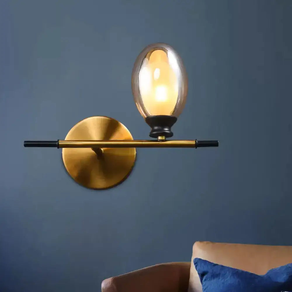 Gold Amber Glass Wall Lamp