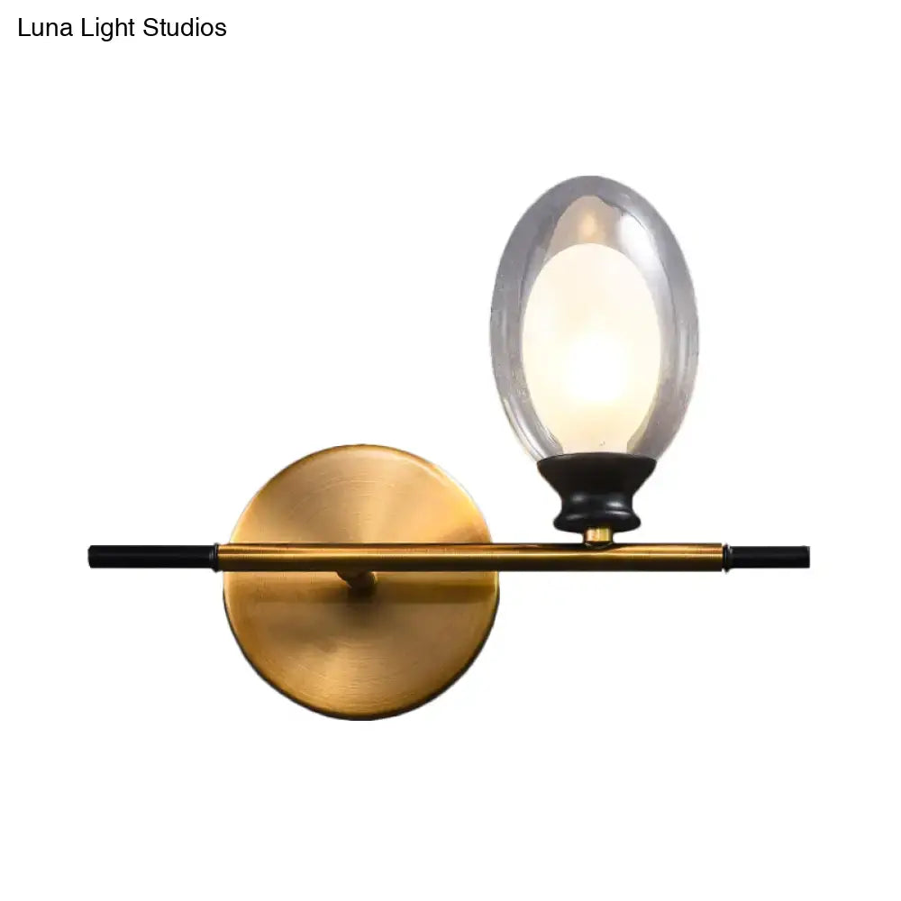 Gold Amber Glass Wall Lamp