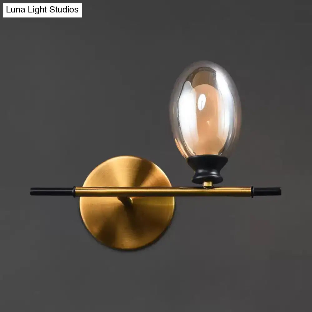 Gold Amber Glass Wall Lamp