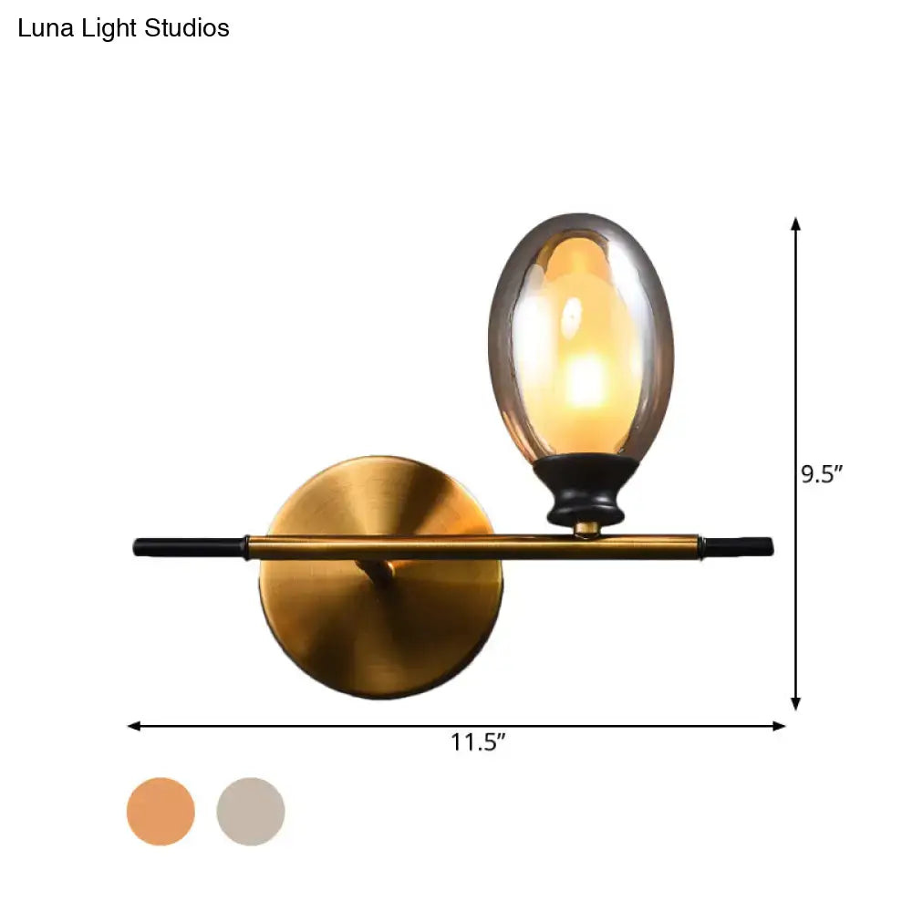 Gold Amber Glass Wall Lamp