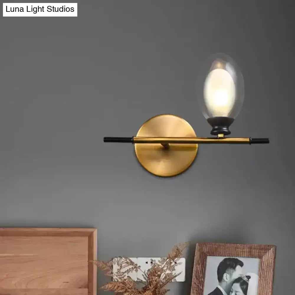 Gold Amber Glass Wall Lamp