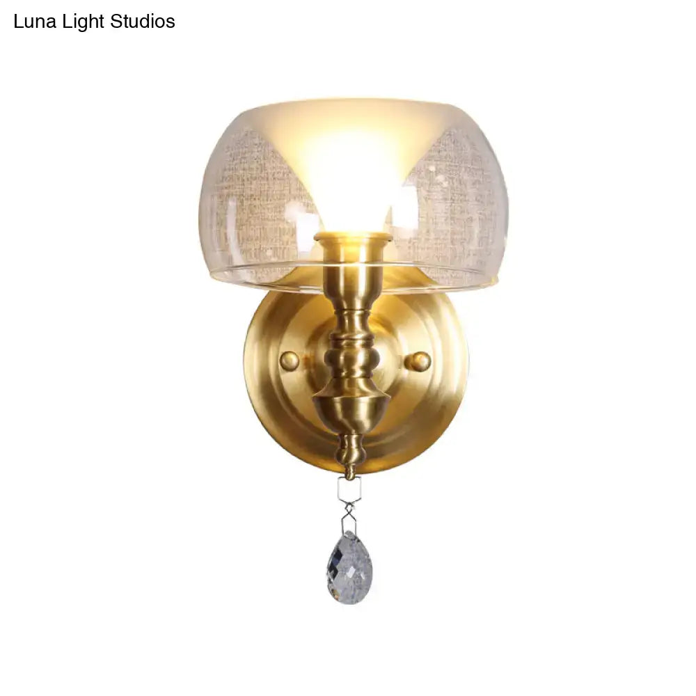 Gold Glass Crystal Sconce