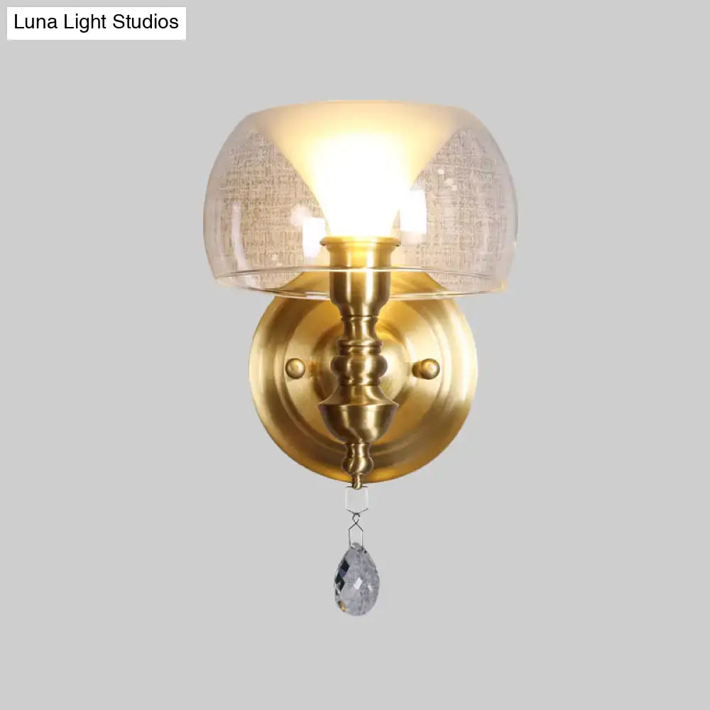 Gold Glass Crystal Sconce