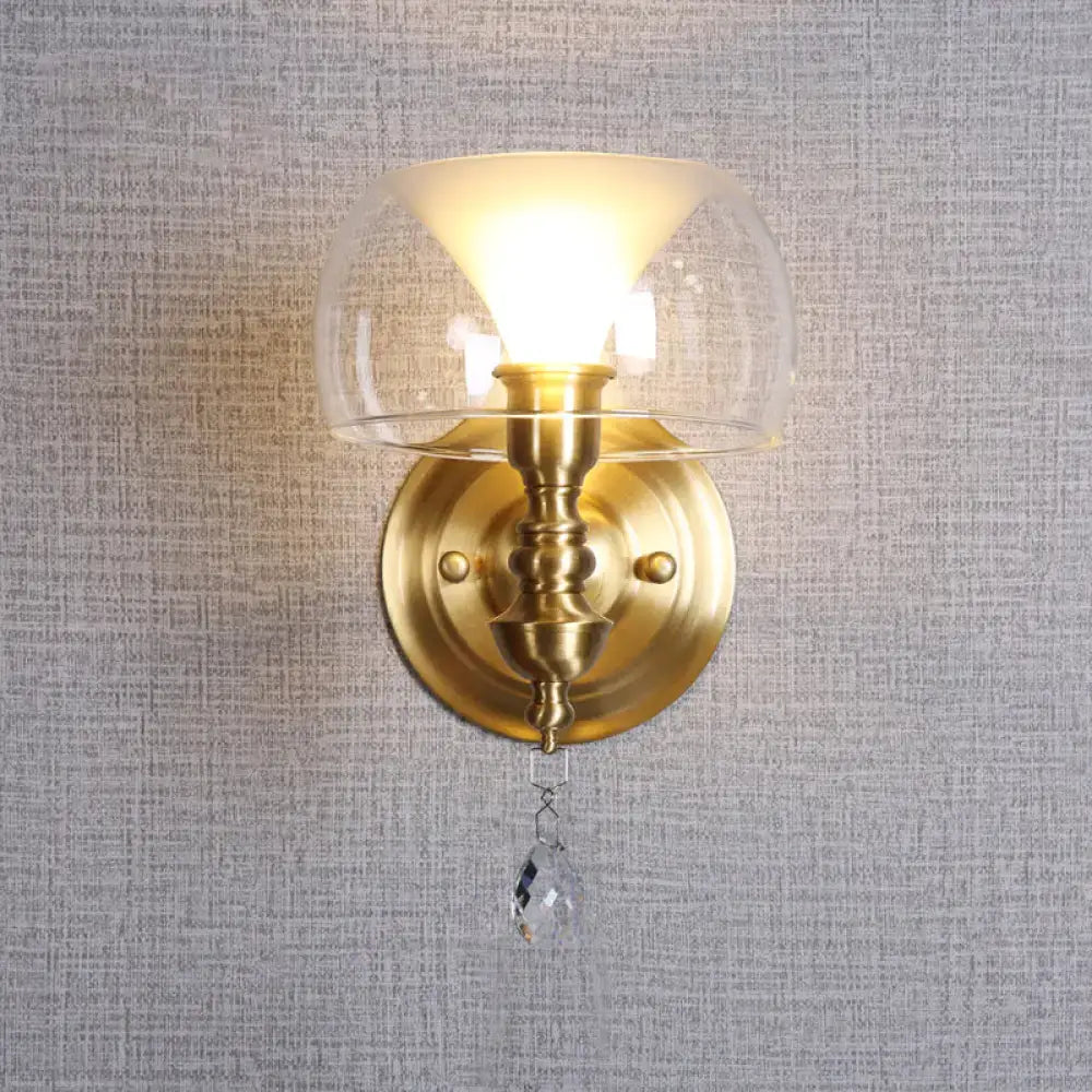Gold Glass Crystal Sconce