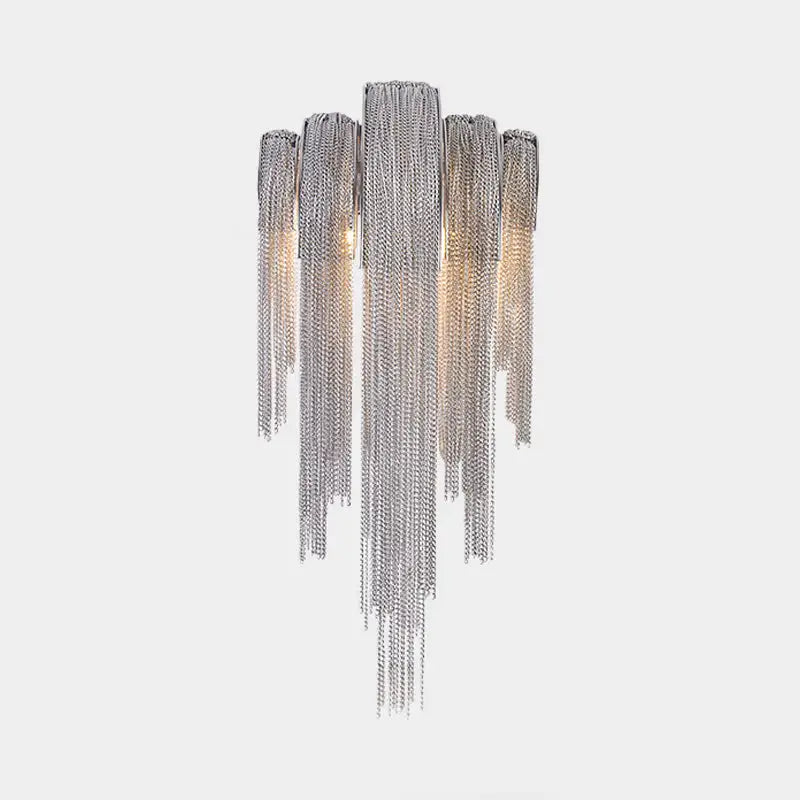 Gold Silver Stacked Tassel Wall Sconce