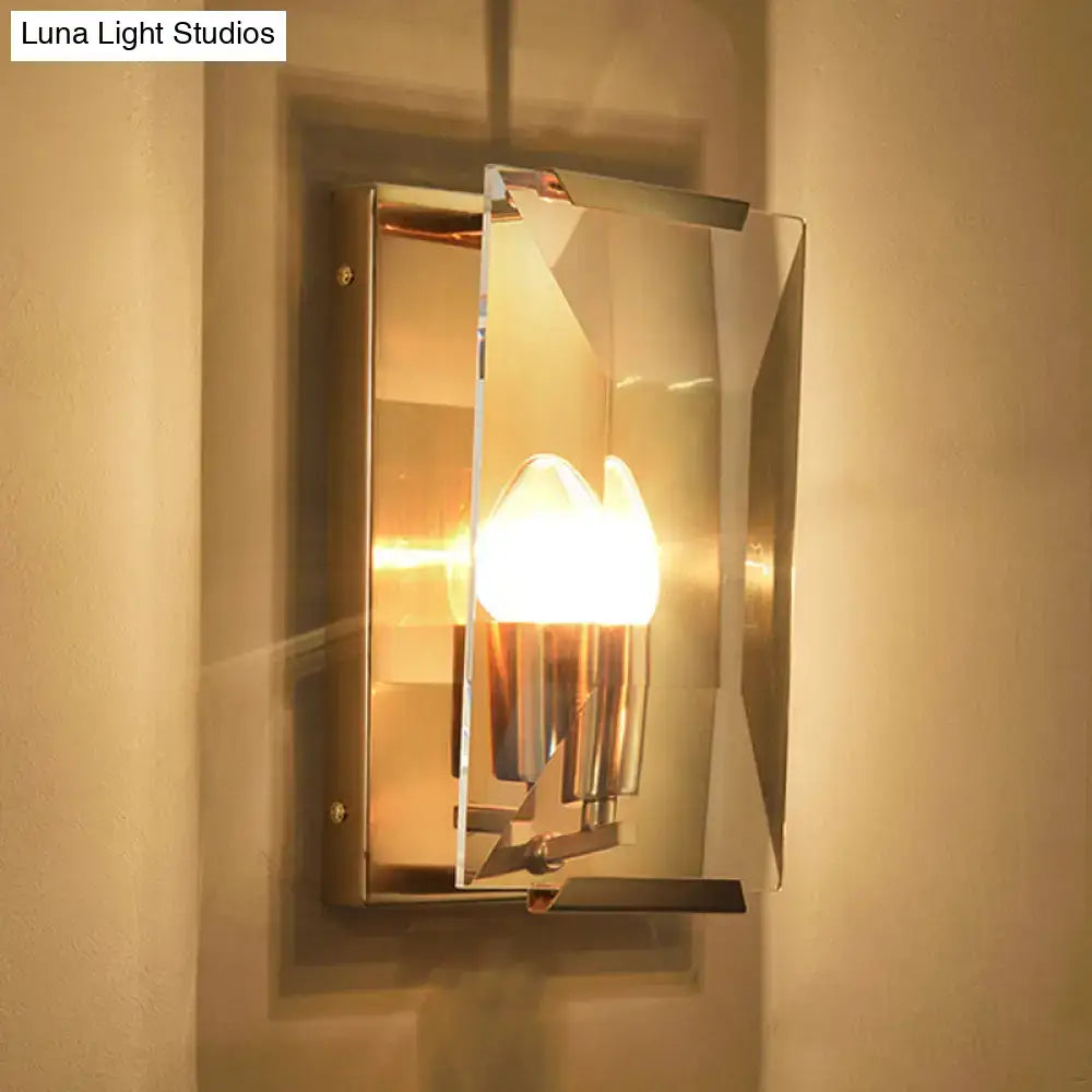 Gold Crystal Shield Trapezoid Sconce