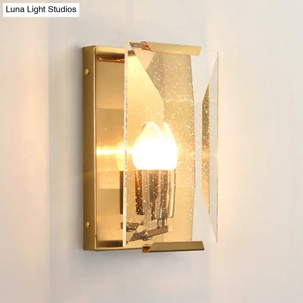 Gold Crystal Shield Trapezoid Sconce