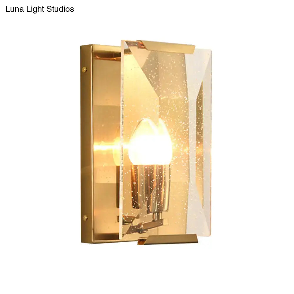 Gold Crystal Shield Trapezoid Sconce