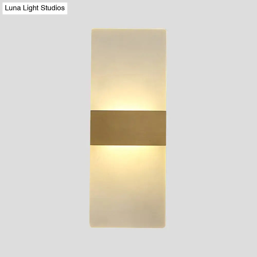 Gold Acrylic Direct-Wired Wall Sconce