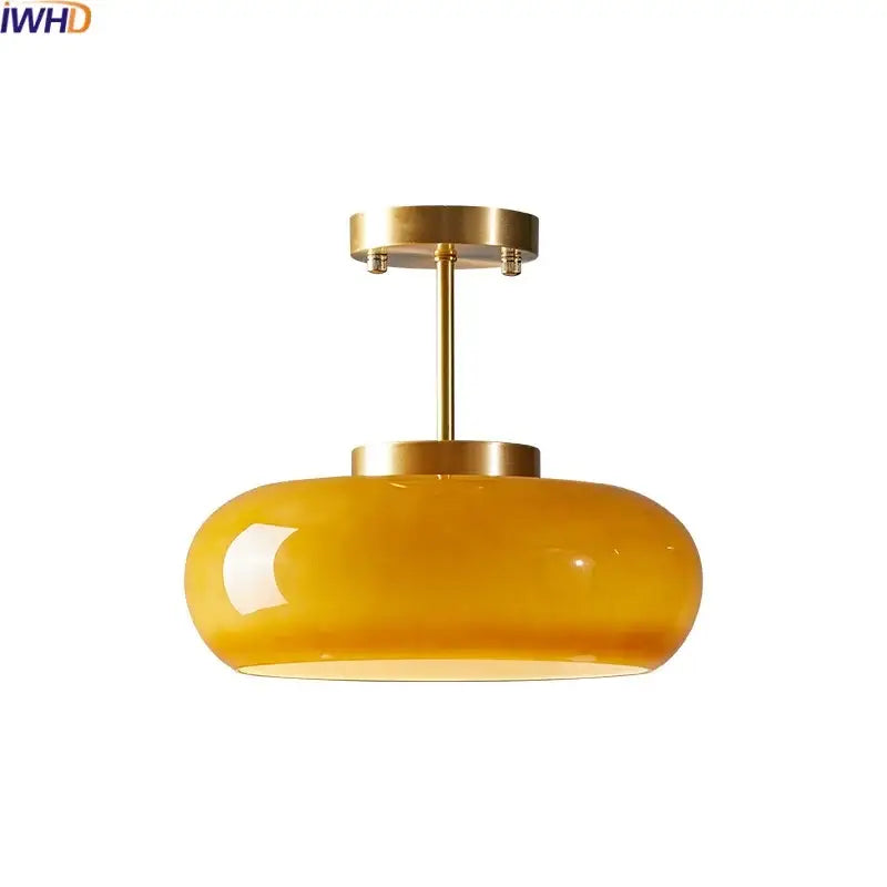Amber Glass LED Ceiling Light