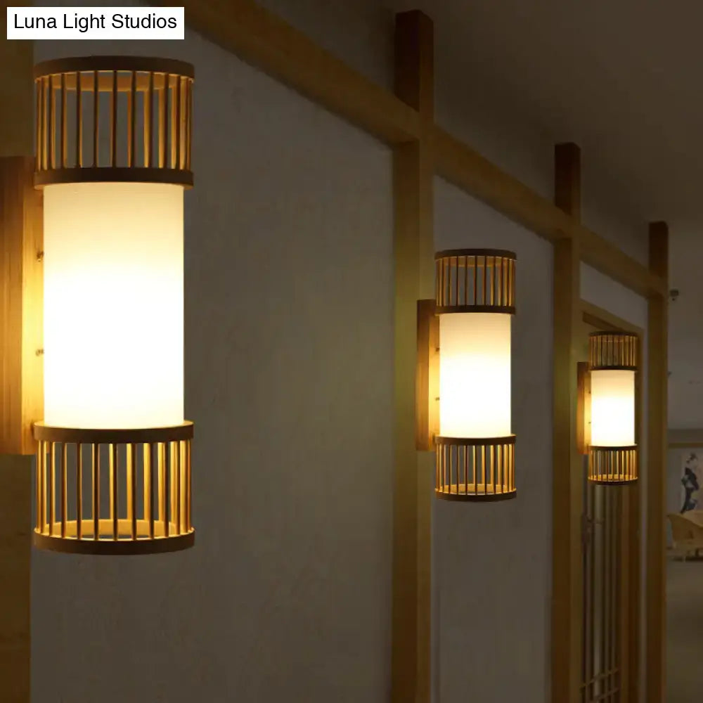 Bamboo Cylinder Wall Sconce