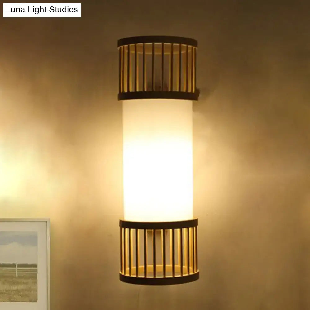 Bamboo Cylinder Wall Sconce