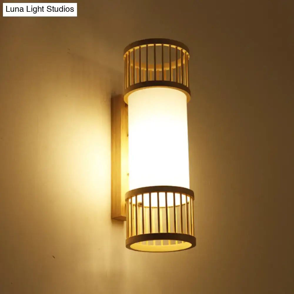 Bamboo Cylinder Wall Sconce
