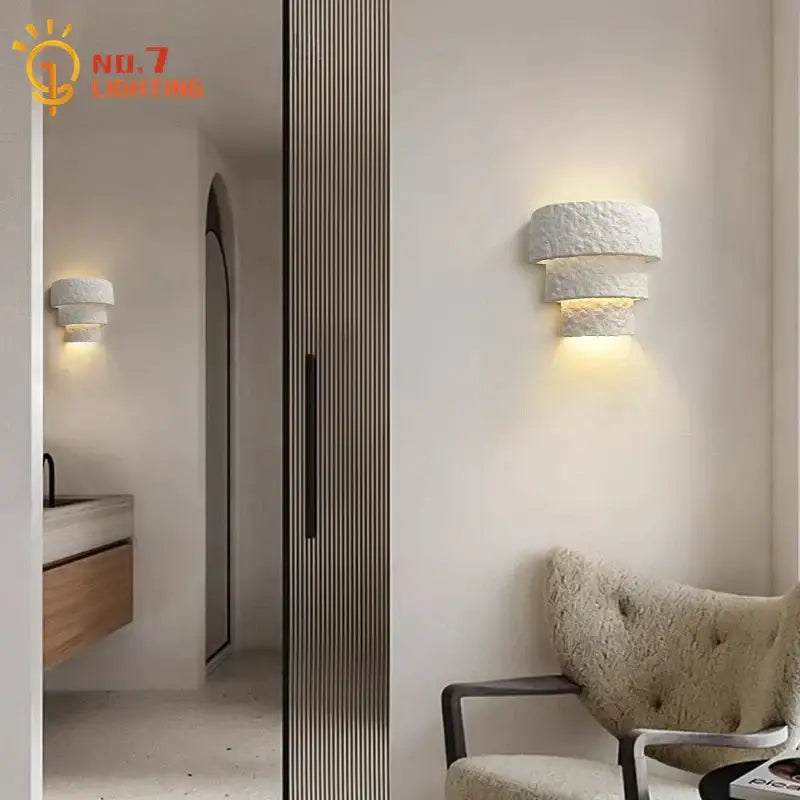 White Gypsum Wall Lamp