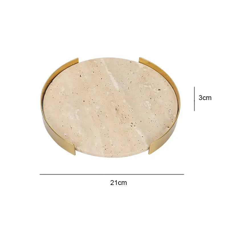 Travertine Marble Serving Tray 26cm