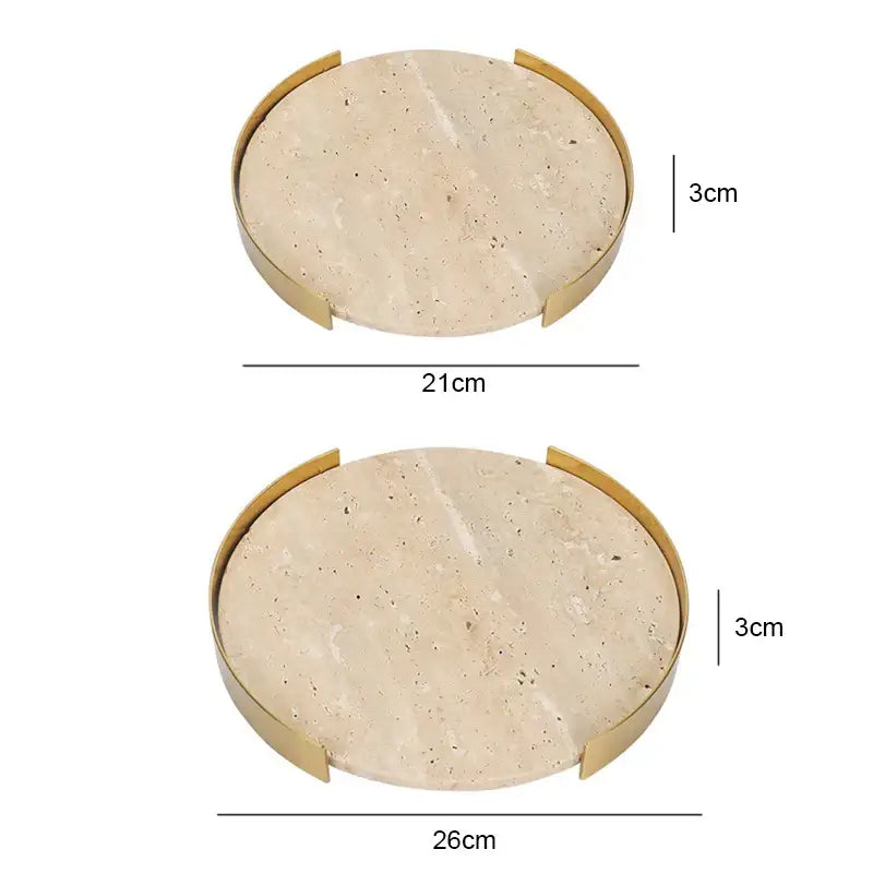Travertine Marble Serving Tray 26cm