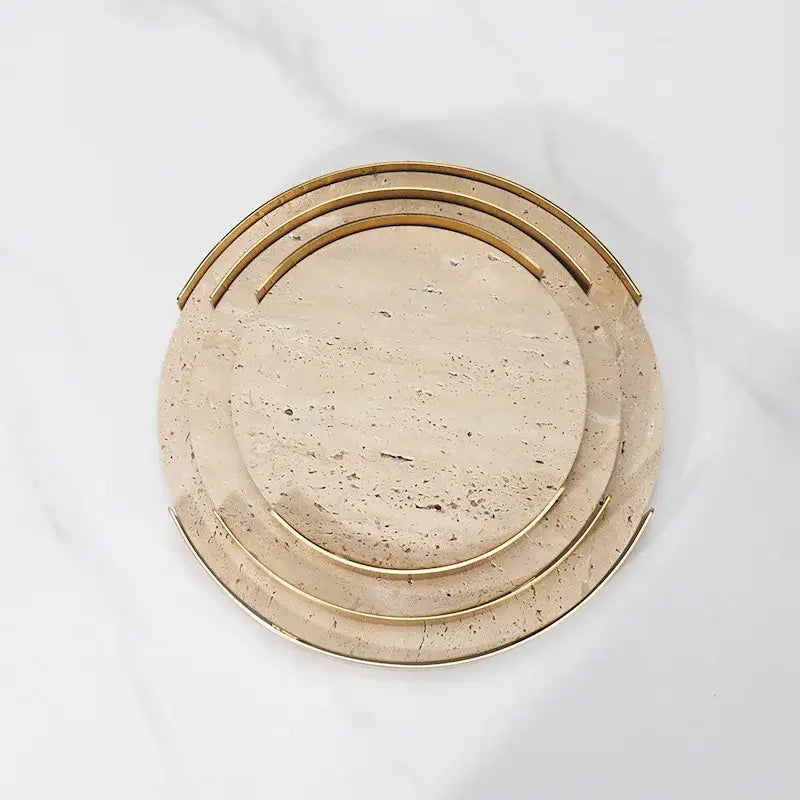 Travertine Marble Serving Tray 26cm