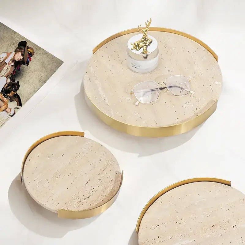 Travertine Marble Serving Tray 26cm