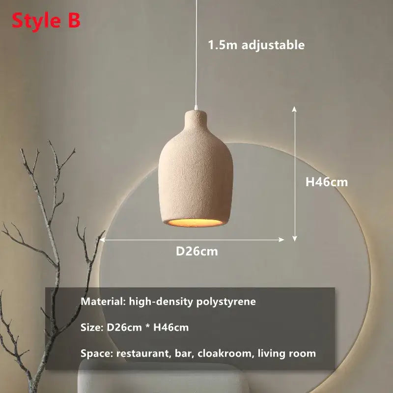 Beige Cement Chandelier Light