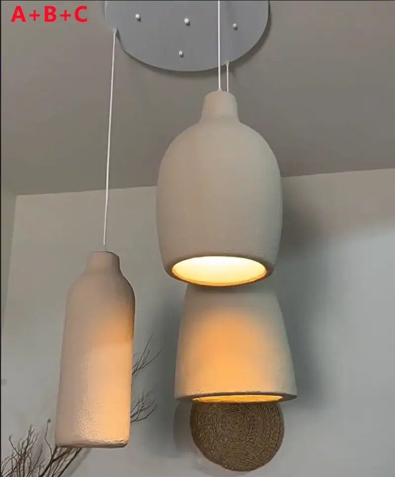 Beige Cement Chandelier Light