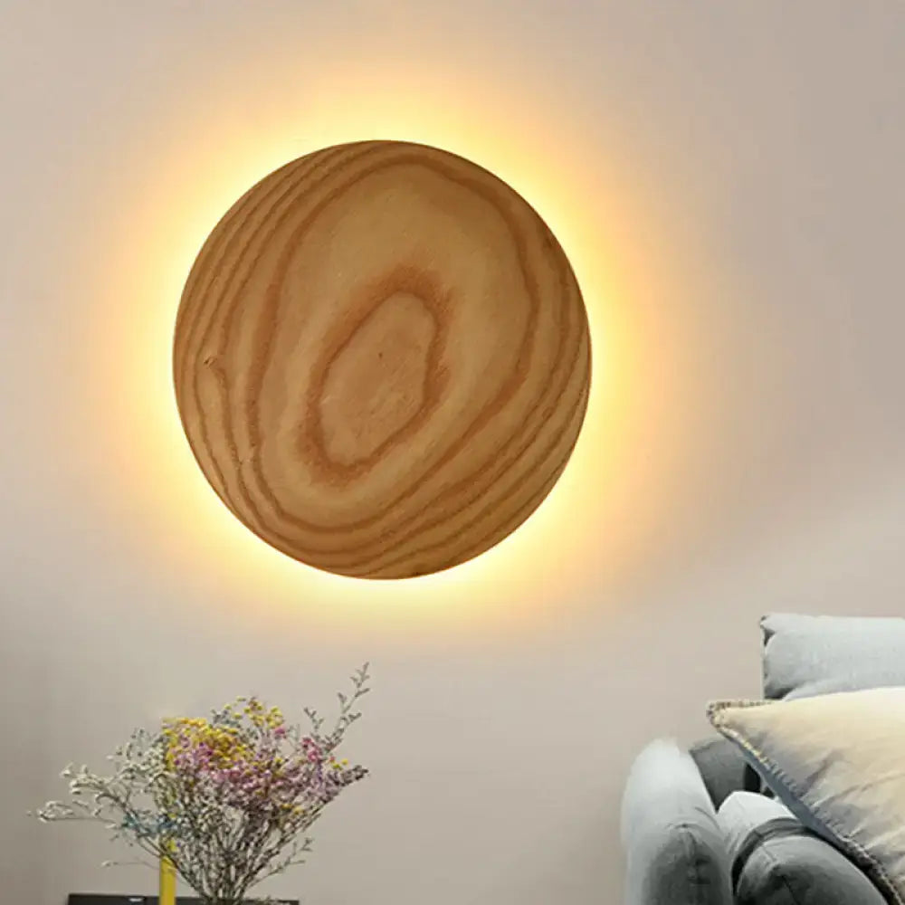 Beige Wood Wall Sconce