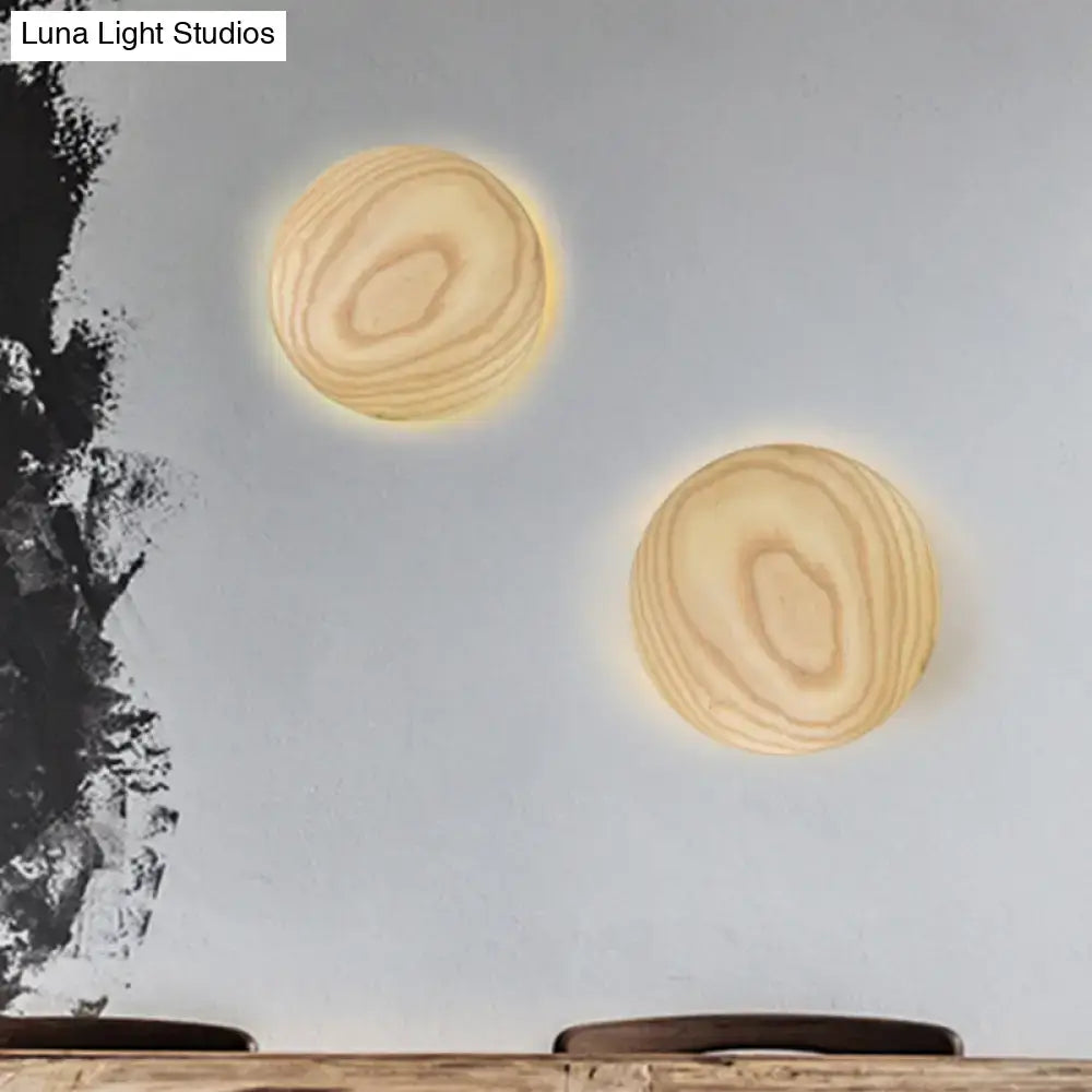 Beige Wood Wall Sconce